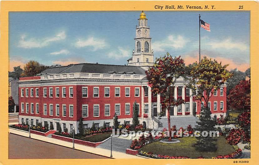 City Hall - Mt Vernon, New York NY Postcard