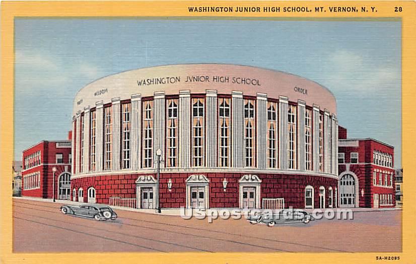 Washington Junior High School - Mt Vernon, New York NY Postcard