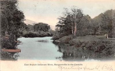 East Branch Delaware River Margaretville, New York Postcard