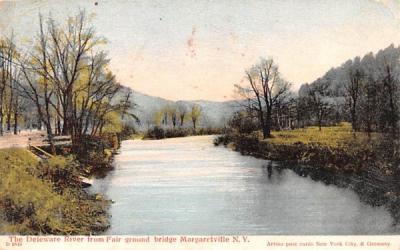 Delaware River from Fair Ground Bridge Margaretville, New York Postcard