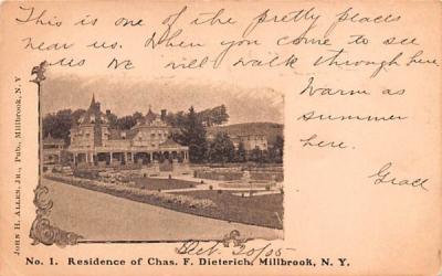 Residence of Chas F Dieterich Millbrook, New York Postcard
