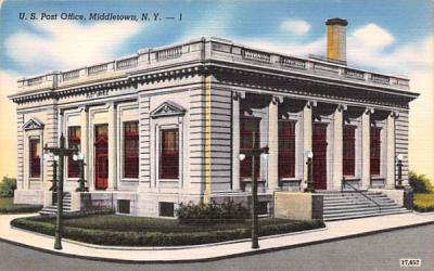 US Post Office Middletown, New York Postcard