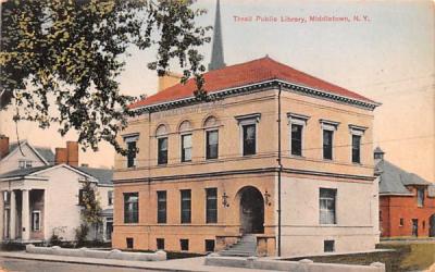 Thrall Public Library Middletown, New York Postcard