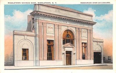 Middletown Savings Bank New York Postcard