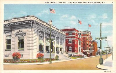 Post Office, City Hall Middletown, New York Postcard