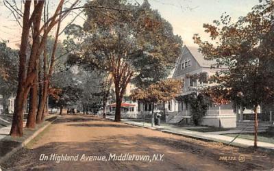 Highland Avenue Middletown, New York Postcard