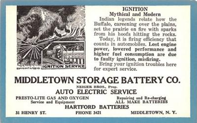 Middletown Storage Battery Co New York Postcard