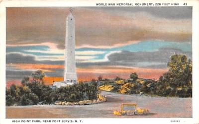 World War Memorial Monument Middletown, New York Postcard