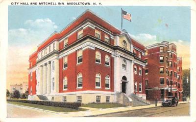 City Hall & Mitchell Inn Middletown, New York Postcard