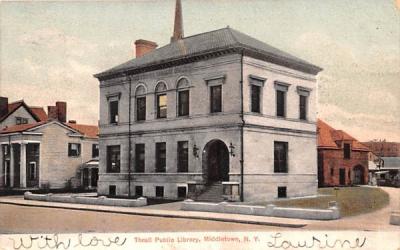 Thrall Public Library Middletown, New York Postcard