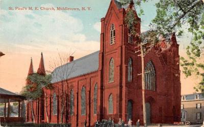 St Paul's Methodist Episcopal Church Middletown, New York Postcard