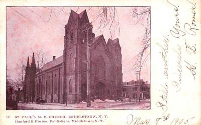 St Paul's ME Church Middletown, New York Postcard