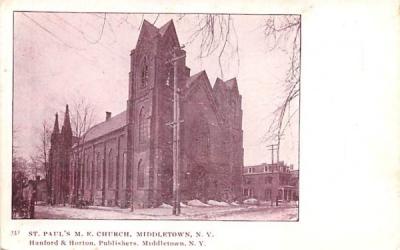 St Paul's Methodist Episcopal Church Middletown, New York Postcard