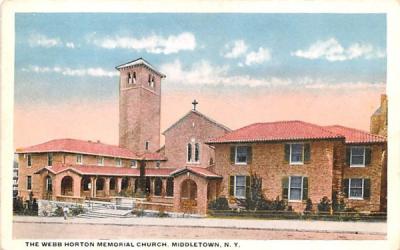 Webb Horton Memorial Church Middletown, New York Postcard