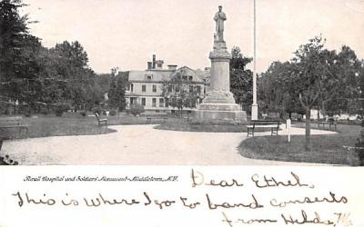 Thrall Hospital & Soldiers' Monument Middletown, New York Postcard