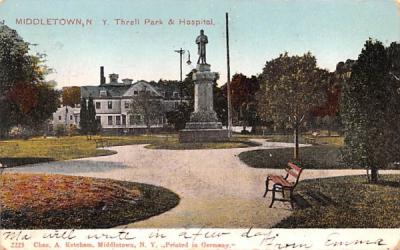 Thrall Park & Hospital Middletown, New York Postcard