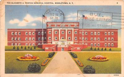 Elizabeth A Horton Memorial Hospital Middletown, New York Postcard