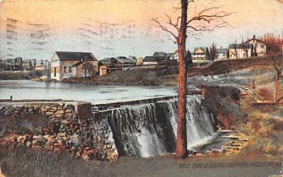 Mill Pond & Electric Light Plant Middletown, New York Postcard