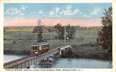 Trolley Bridge Middletown, New York Postcard