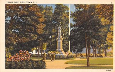 Thrall Park Middletown, New York Postcard