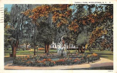 Thrall Park Middletown, New York Postcard