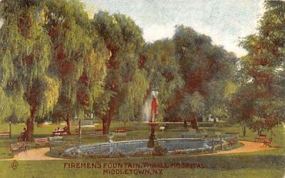 Firemen's Fountain Middletown, New York Postcard