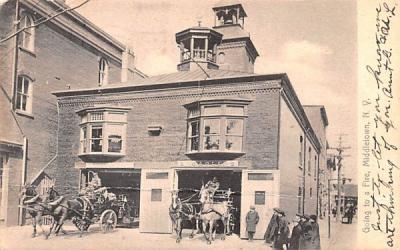 Going to a Fire Middletown, New York Postcard
