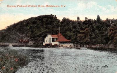 Midway Park & Wallkill River Middletown, New York Postcard