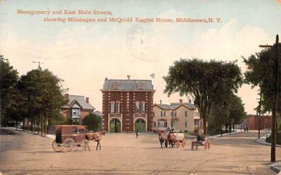 Montgomery & East Main Streets Middletown, New York Postcard