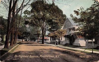 Highland Avenue Middletown, New York Postcard