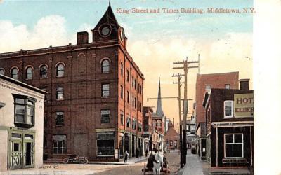 King Street & Times Building Middletown, New York Postcard