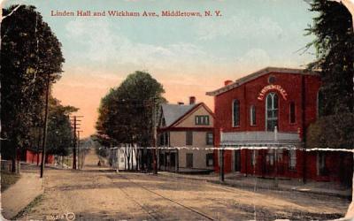 Linden Hall & Wickham Avenue Middletown, New York Postcard