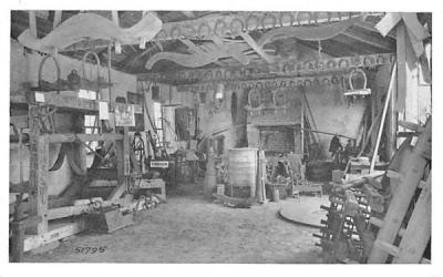 Interior of Blacksmith Shop Monroe, New York Postcard