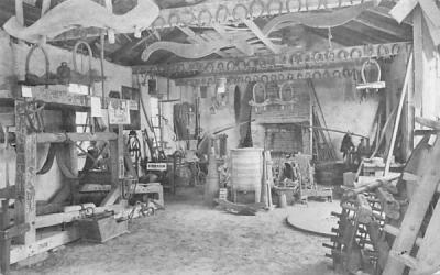 Interior of Blacksmith Shop Monroe, New York Postcard