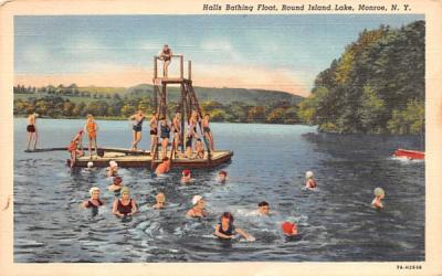 Halls Bathing Float Monroe, New York Postcard
