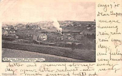 View from Colonial Hill Monticello, New York Postcard