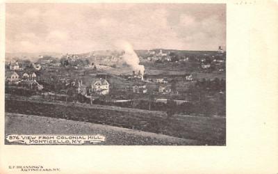 View from Colonial Hill Monticello, New York Postcard