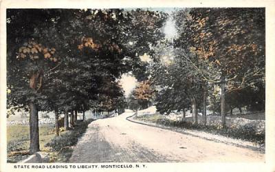 State Road Leading to Liberty Monticello, New York Postcard