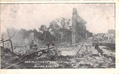 Destruction of Monticello New York Postcard