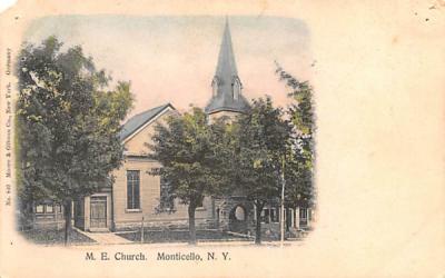ME Church Monticello, New York Postcard