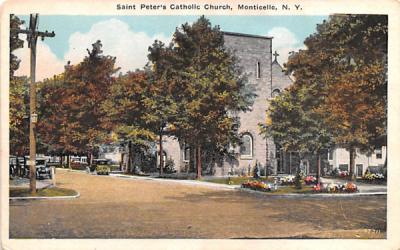 Saint Peter's Catholic Church Monticello, New York Postcard