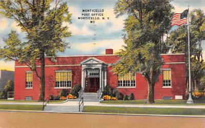 Monticello Post Office New York Postcard