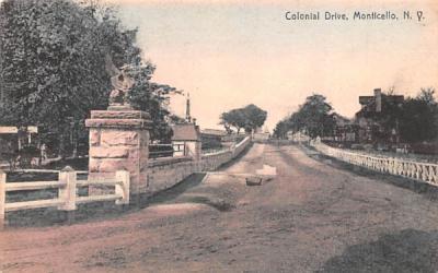 Colonial Drive Monticello, New York Postcard