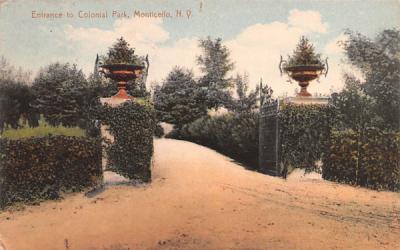 Entrance to Colonial Park Monticello, New York Postcard