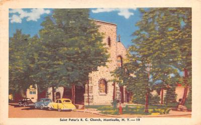 Saint Peter's RC Church Monticello, New York Postcard