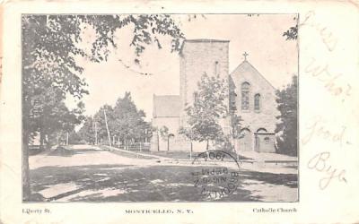 Catholic Church Monticello, New York Postcard