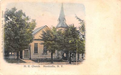 ME Church Monticello, New York Postcard