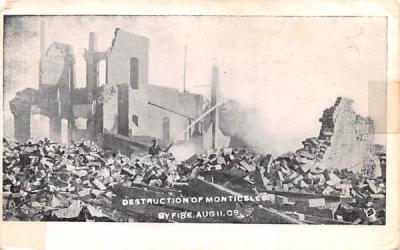 Destruction of Monticello Fire New York Postcard
