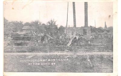 Destruction of Monticello Fire New York Postcard