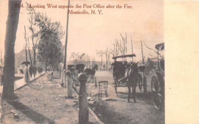 Opposite the Post Office after the Fire Monticello, New York Postcard